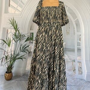 Elegant Zebra Print Maxi Dress